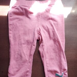 Puma Girls Pink Leggings with Teal Logo